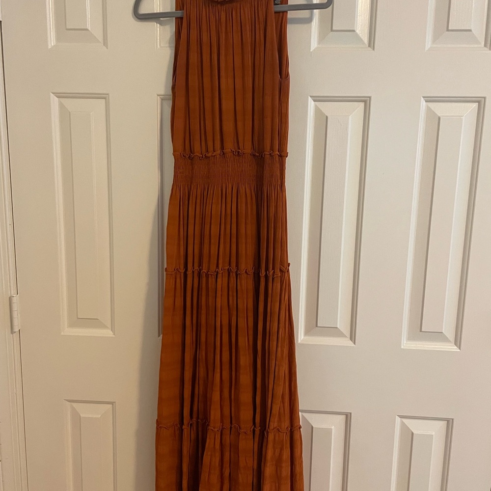 Elegant Rust Maxi Dress